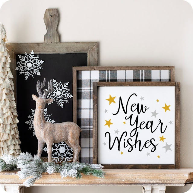 new year wishes svg cut file