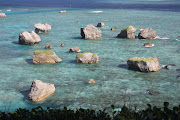 Rocky islands off Miyako Island (coral reef off miyako island )