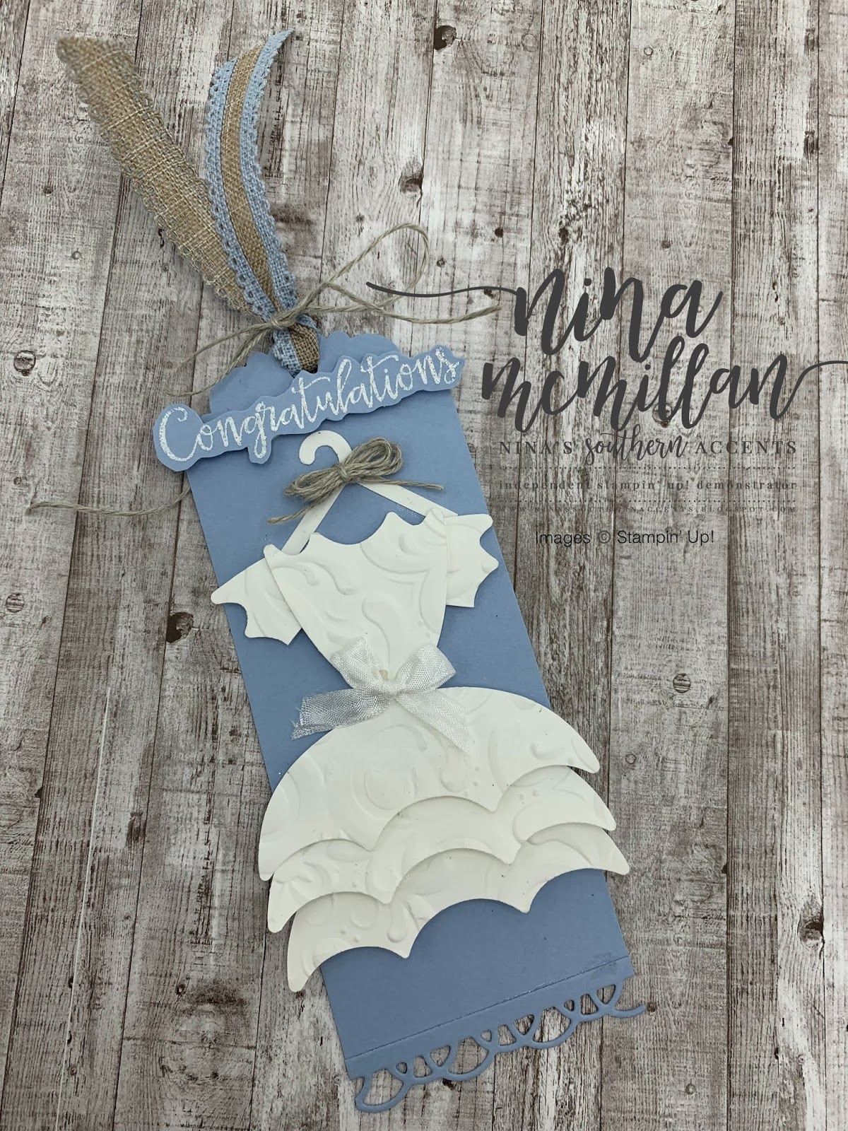 Nina's Southern Accents Gift Tag Using The Umbrella Builder Punch