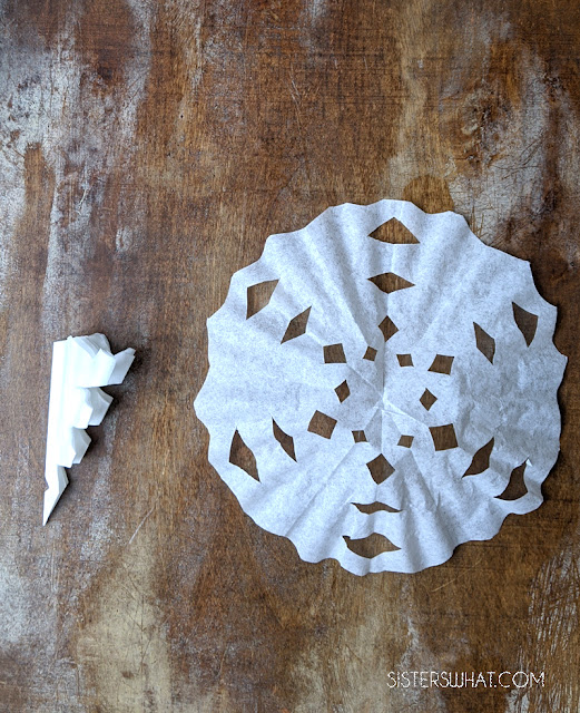 how to make coffee filter snowflakes