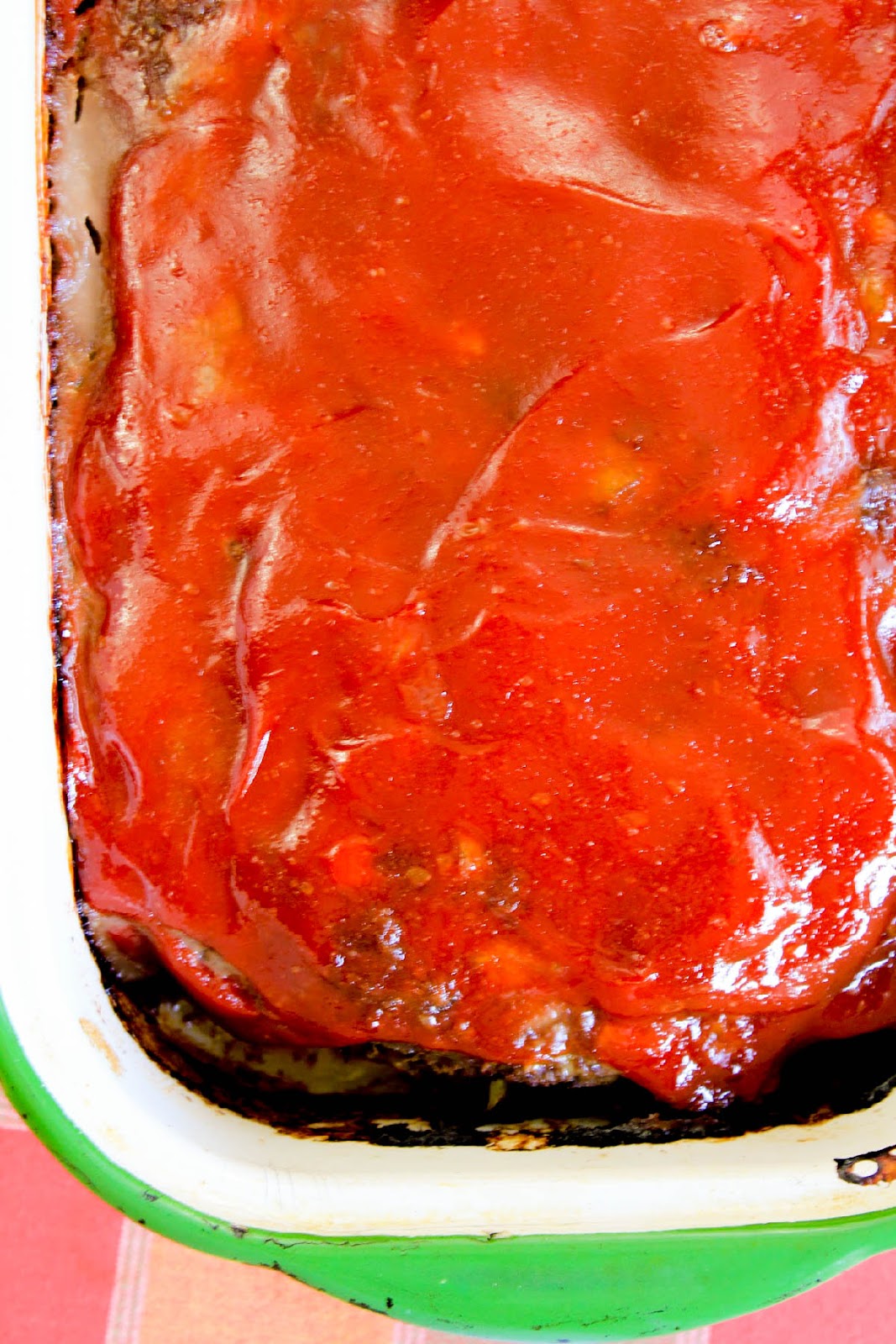 Diced Green Tomatoes in Old Fashioned Meatloaf