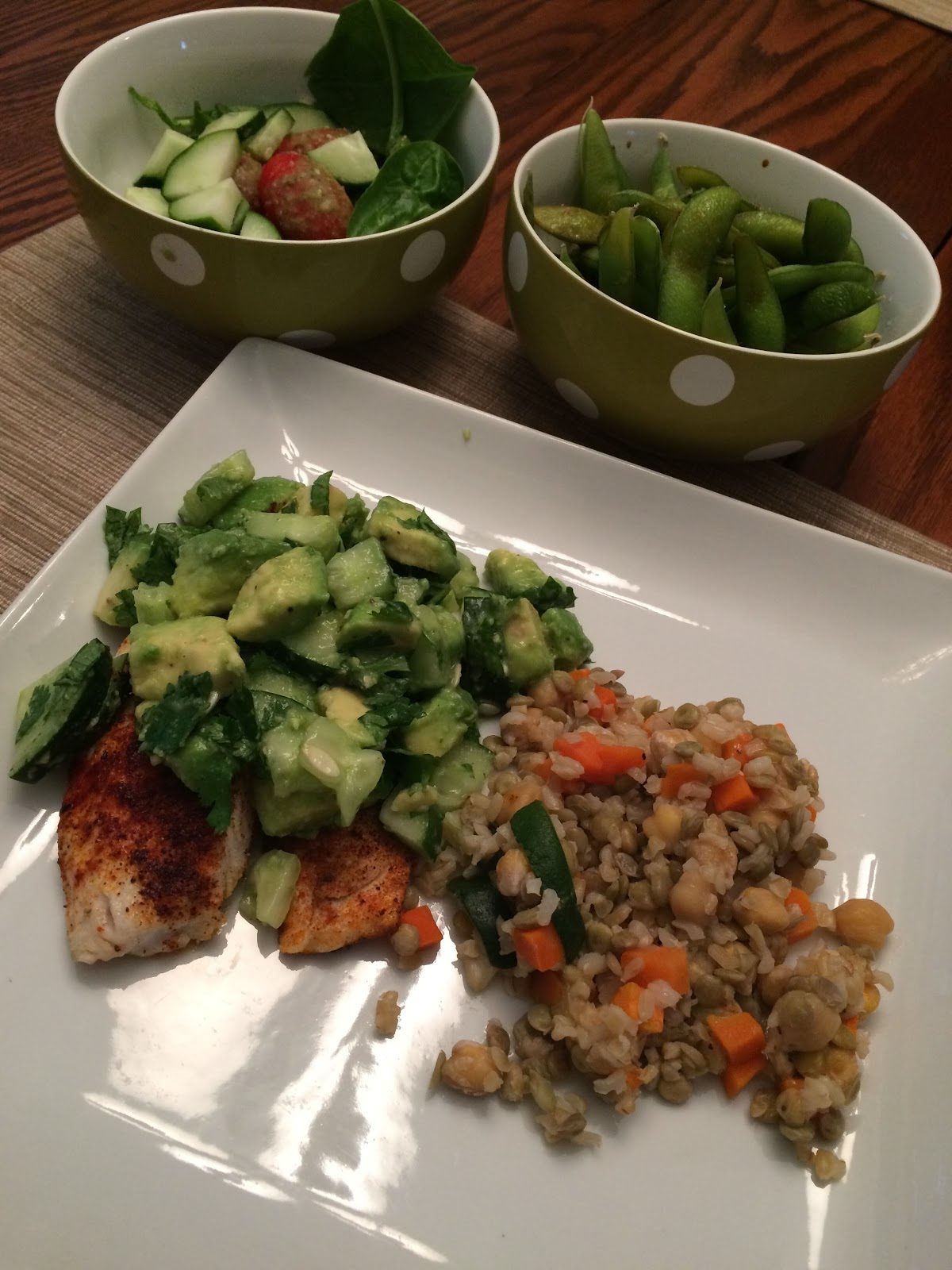 Tan Lines & Slim Waistlines Blackened Tilapia with Cucumber Avocado Salsa