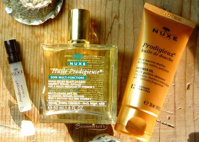 Nuxe Prodigieux Shower Oil and Le Parfum fragrance, with Huile Prodigieuse