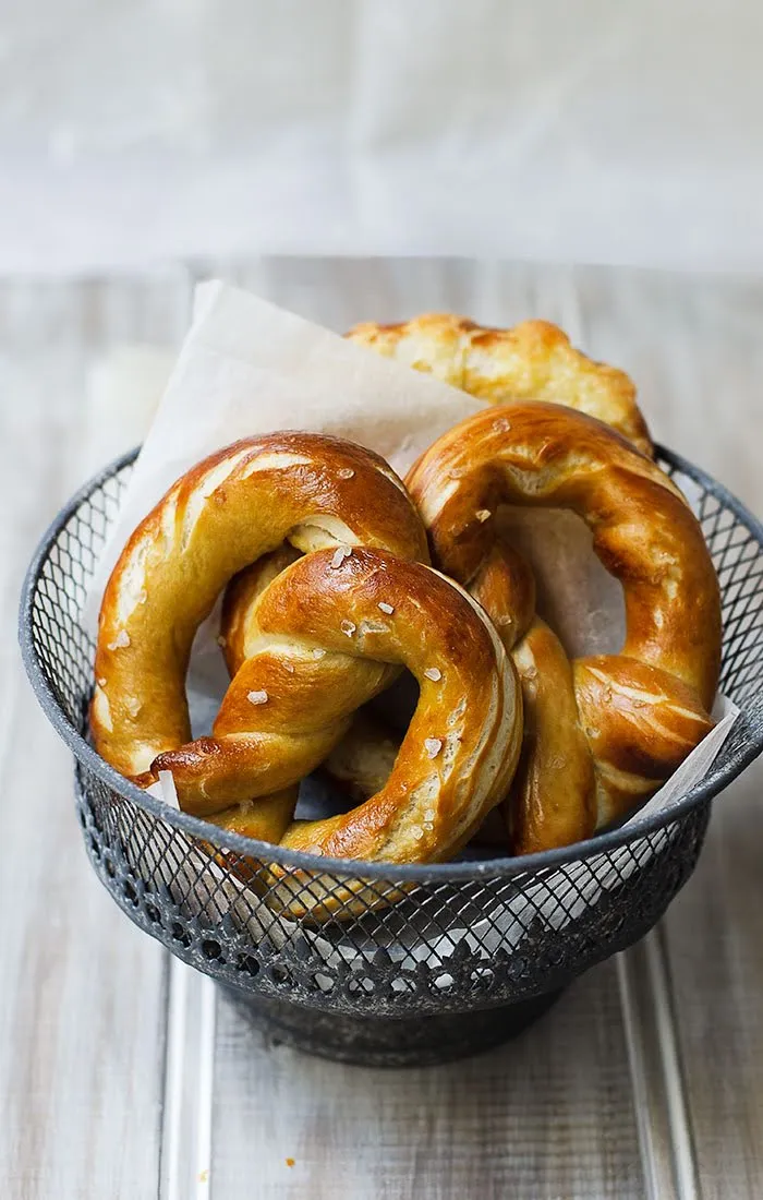 Homemade soft pretzel