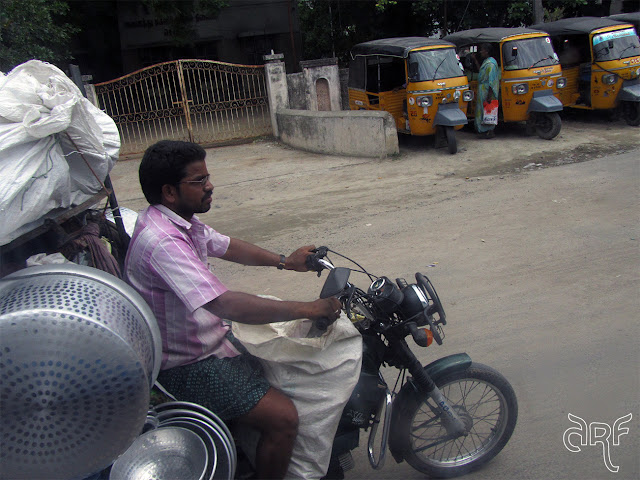 Indian man on motorcycle
