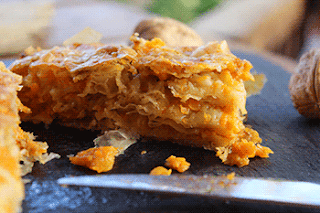 Pastel de pasta filo con calabaza