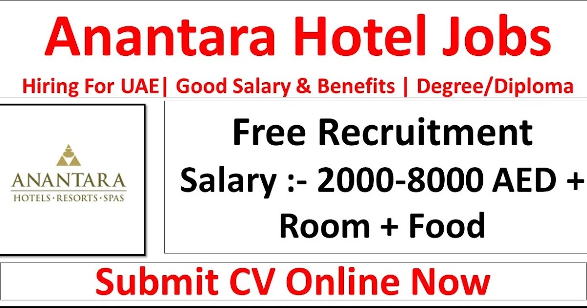 Anantara Hotel Abu Dhabi Recruitment for Receptionist, Manager