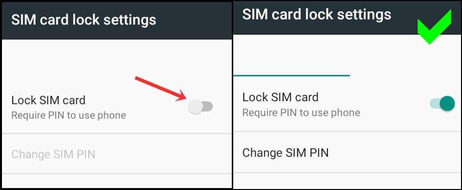 lock SIM card option and turn it on lock SIM card option and turn it on