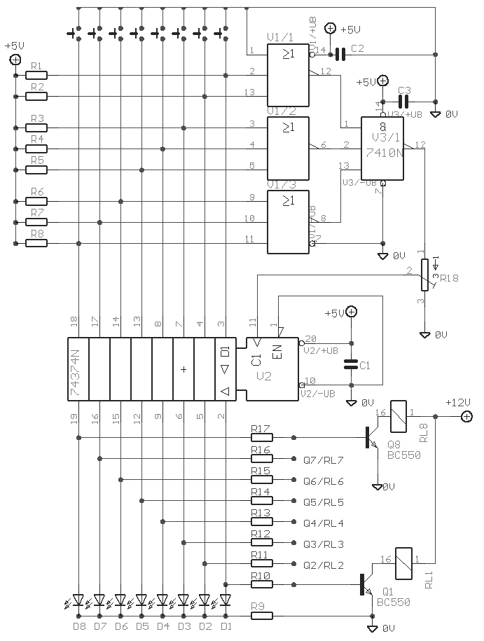Electronic Selector for 8 Sources The Circuit