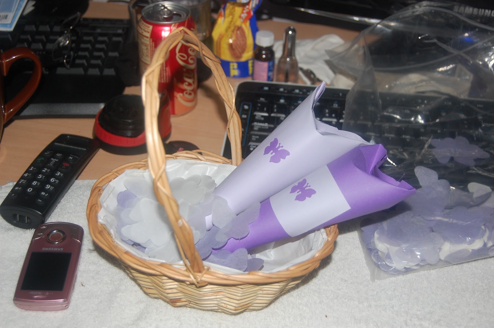 D.I.Y Craft for a Wedding on a Budget Confetti cones and basket