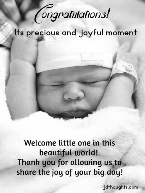 Congratulations quote for new born baby