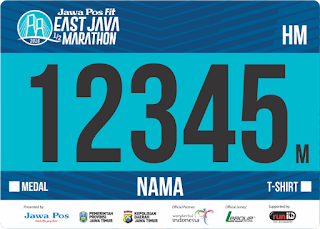 Nomor Dada BIB Jawa Post Fit East Java Half Marathon 2016 Surabaya Nomor Dada BIB T-Shirt Jawa Post Fit East Java Half Marathon 2016 Surabaya