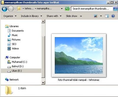 Cara Menampilkan Thumbnails File Foto Laptop agar Terlihat Gambarnya Sebelum Diklik #Windows 7| TEHNOMAC