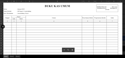 Aplikasi Buku Kas Umum Excel SD, SMP, SMA, SMK