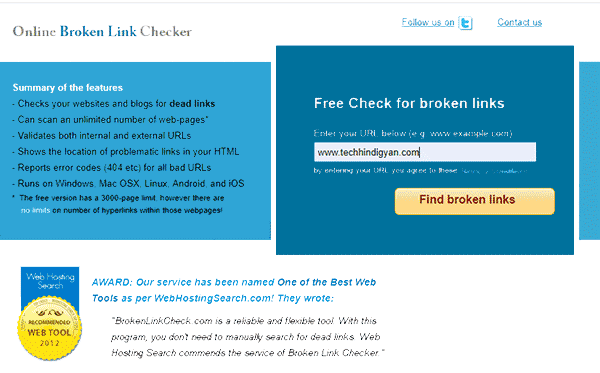 Online Broken Link Checker Tech Hindi Gyan