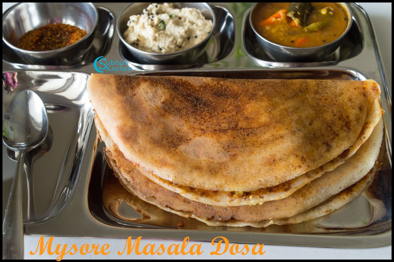 Mysore Masala Dosa Recipe - Subbus Kitchen