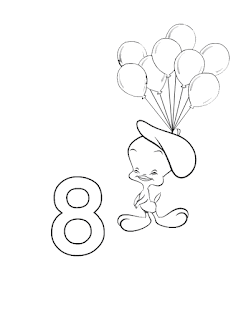 numbers and balloons to color