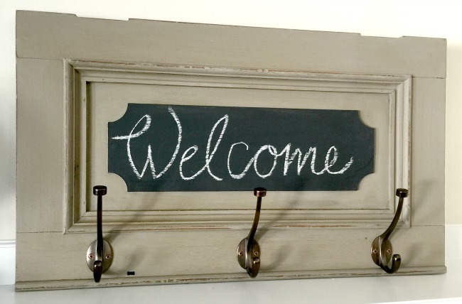 How to Turn a Cabinet Door Into a Chalkboard with Hooks