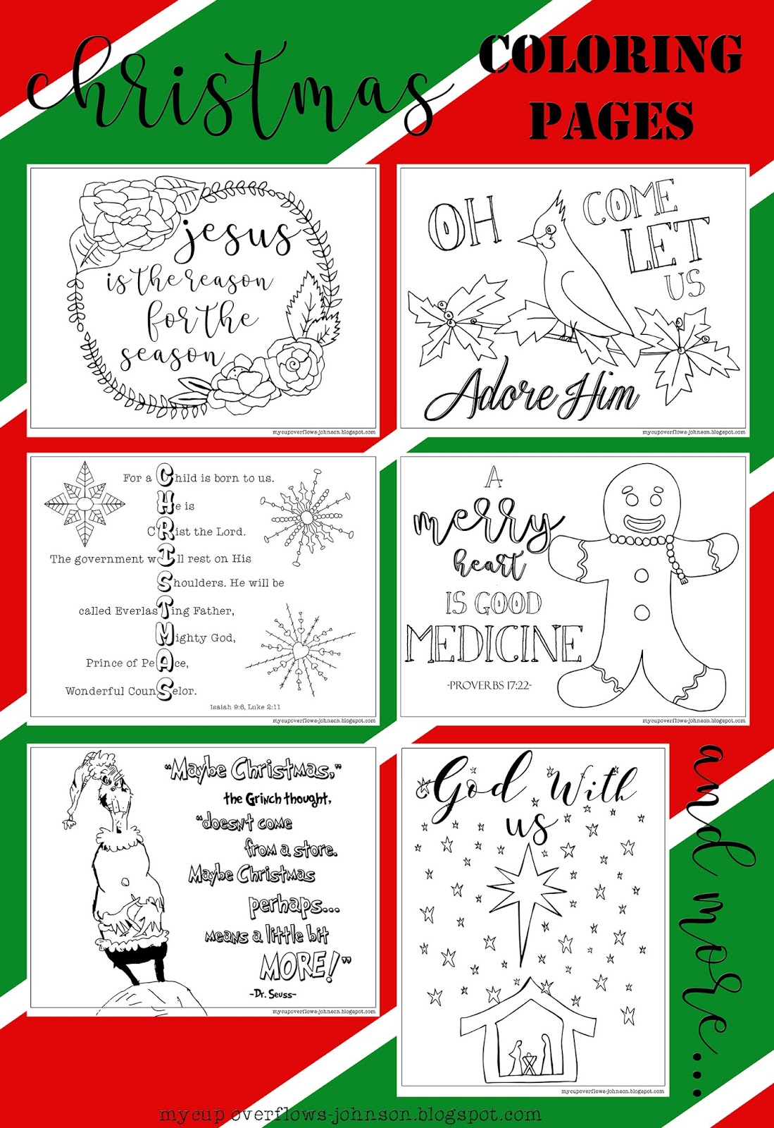 My Cup Overflows Christmas Coloring Pages