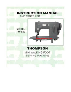 Thompson PW-500 Sewing Machine Instruction-Parts Manual.