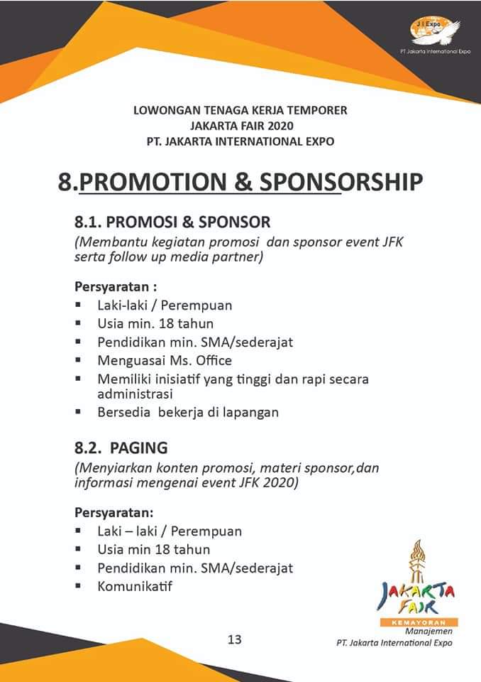 Lowongan Kerja Event Prj 2020 Terbaru Lowongan Kerja Event Prj 2020 Terbaru