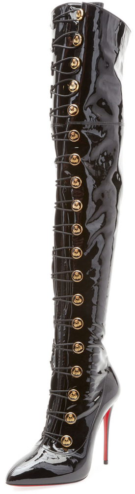 Christian Louboutin Frenchissima Over-The-Knee Patent Leather Boot