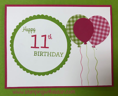 Stampin' Up!, Family Party, Balloon Bouquet punch, www.stampingwithsusan.com, Layering Circles Dies,