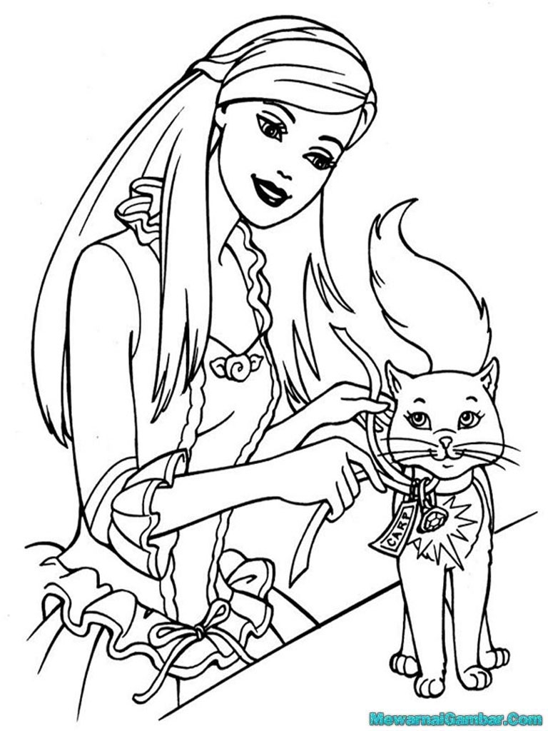 Mewarnai Gambar Barbie | Mewarnai Gambar