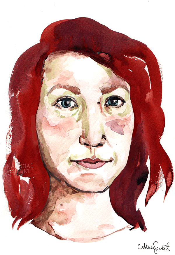 Animated aquarelle painting, by Alicia Sivertsson. aliciasivert alicia sivertsson sivert akvarell aquarelle vattenfärg watercolor water colour målning måla skapa skapande kreativitet monthly makers utmaning blogg bloggutmaning inspiration måleri självporträtt porträtt animation rörlig bild gif