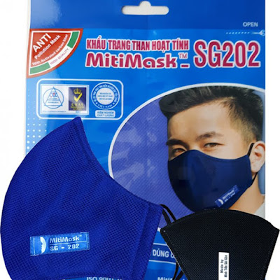 Khẩu Trang Vải Kháng Khuẩn Và Lọc Bụi Than Hoạt Tính MITIMASK SG202 Kèm Tấm Lọc - BVH0066