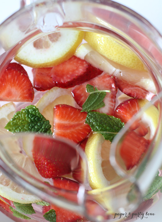Strawberry Lemon Mint Infused Water