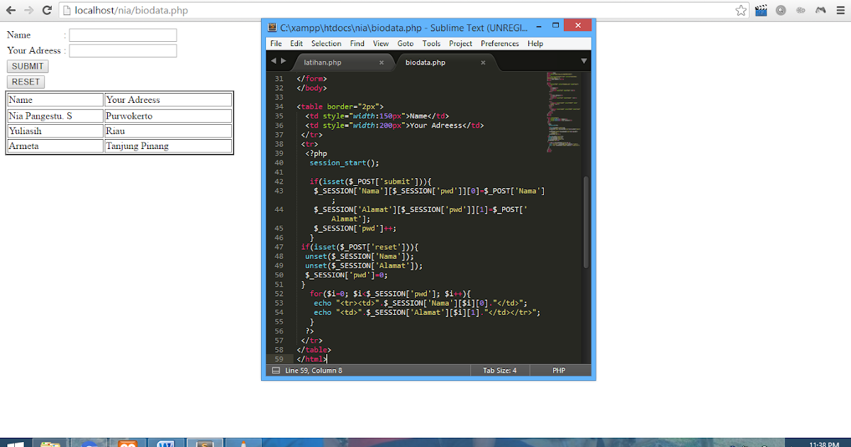 SUN SHINE: Input Output Form Biodata ( menggunakan PHP HTML )