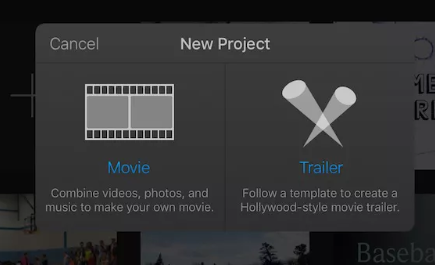 IMOVIE PROJECT: HOW TO START A NEW IMOVIE PROJECT