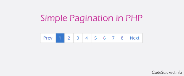 Simple Pagination in PHP