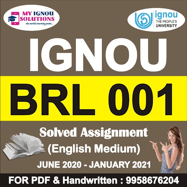 BRL 001 Solved Assignment 2020-21