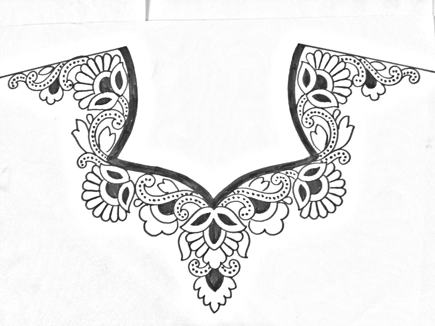 Neck designs pencil sketches for embroidery designs Draw online Simple machine embroidery simple work blouse designs for pattu sarees