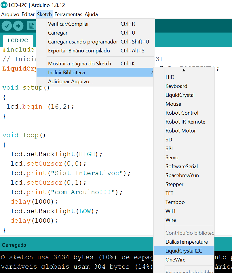 Foto de como instalar uma biblioteca no arduino