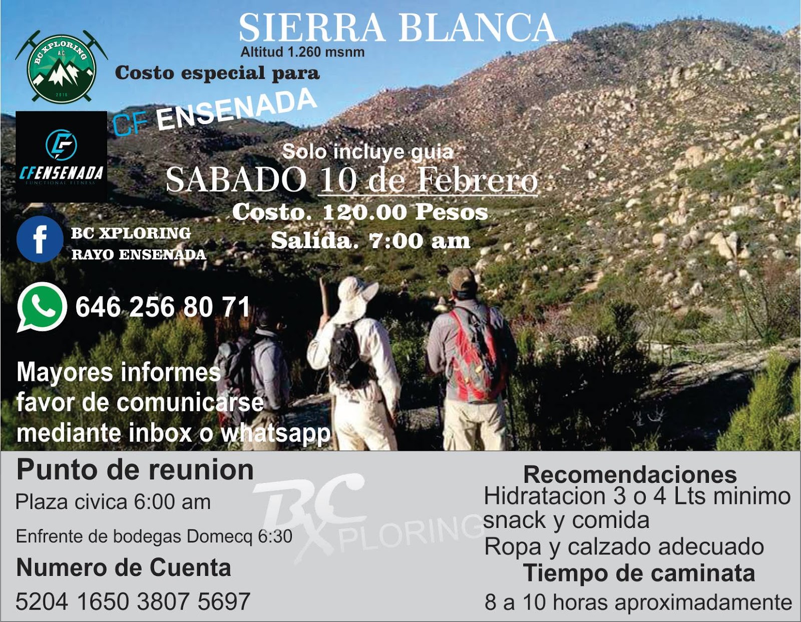 INVITAN A UN ASCENSO A SIERRA BLANCA
