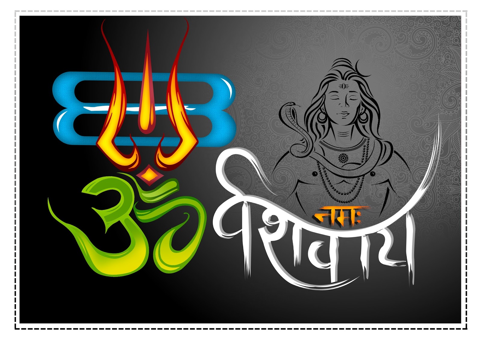 Lord shiva HD wallpaper with om namah shivaya vector image | naveengfx