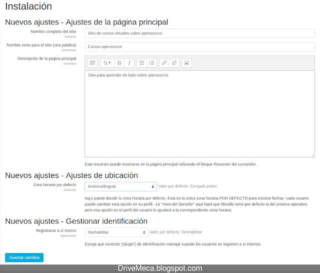 Drivemeca instalando Moodle en servidor Linux Centos