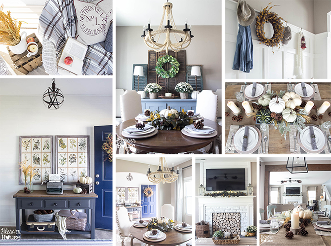 Decoración casa en otoño, detalles decorativos