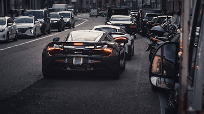 Wallpaper Free City, Biuldings, Sports Cars, Street, Back View