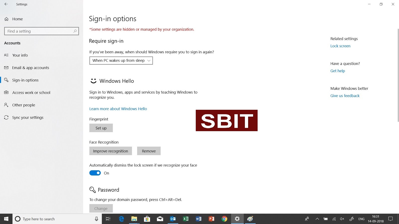Fix 'Sign in options' Grayed Out issue in Windows 10 ~ SBIT Online