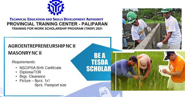 Free TESDA Masonry NC II & Agroentrepreneurship NC II (No Tuition Fee)