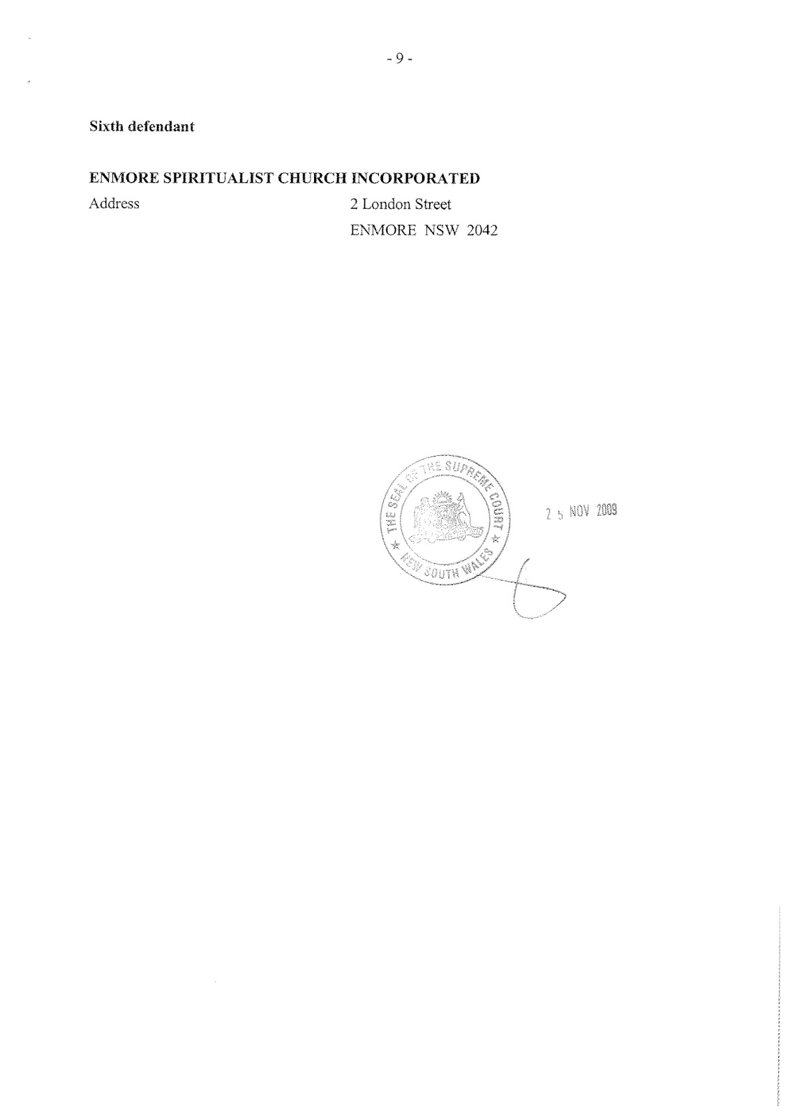 Filed Summons in relation to Supreme Court proceedings 2009/00291458-001 (then 5454/2009) Filed Summons in relation to Supreme Court proceedings 2009/00291458-001 (then 5454/2009)