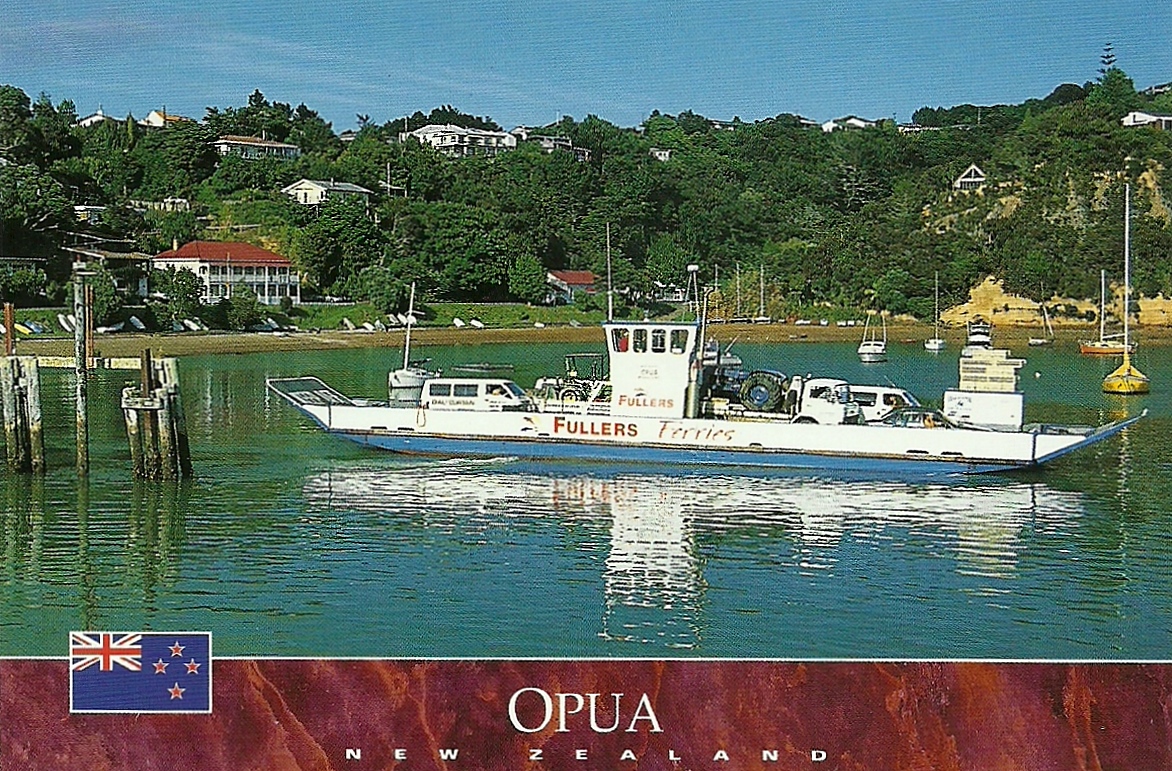 The traveler's drawer FULLERS FERRIES (New Zealand). Opua Car Ferry at
