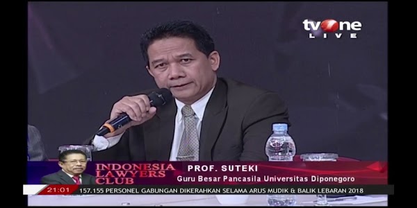 Prof. Suteki: Kepala BPIP Harus Diproses Hukum, Enak Saja Cukup Klarifikasi