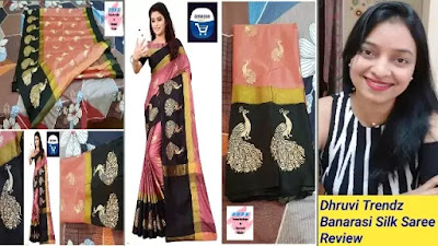 banarasi saree online amazon review, dhruvi trendz saree, amazon saree review