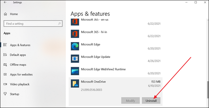 Удалить OneDrive Windows