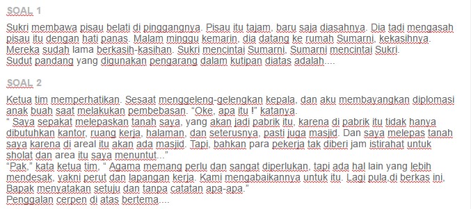 Contoh Soal Unsur Intrinsik Cerpen Asep Respati